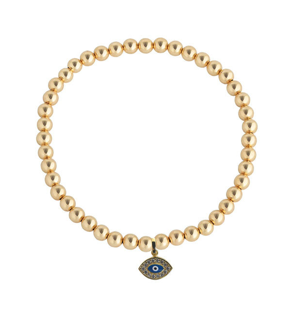 Evil Eye Gold Filled Beaded Bracelet