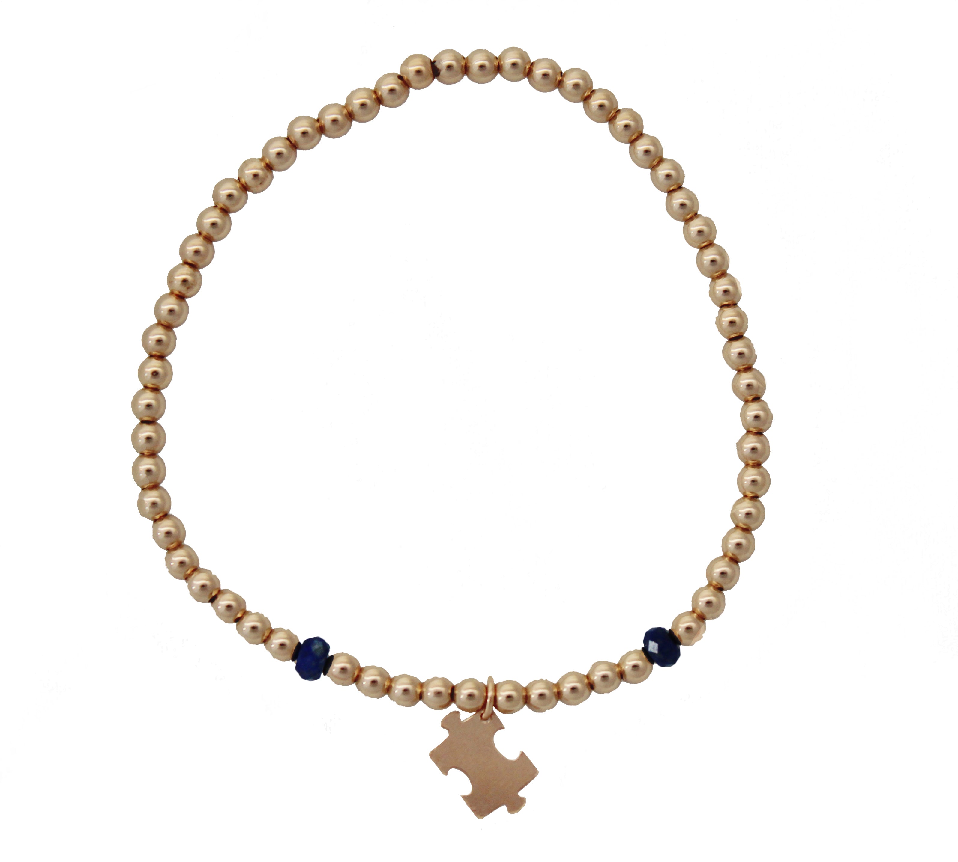 Signature Cross Gold Pattern 2mm Bead Bracelet