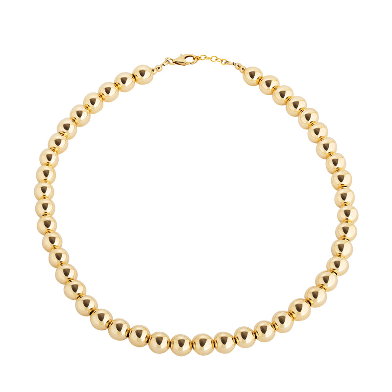 8 MM Gold Filled Beaded Necklace