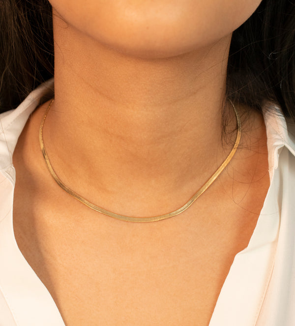 Gold Filled Herringbone Necklace