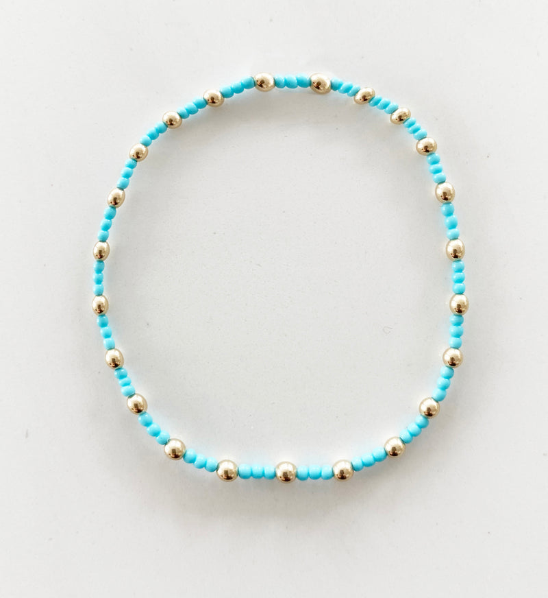 Mixed Turquoise Gold Filled Bracelet