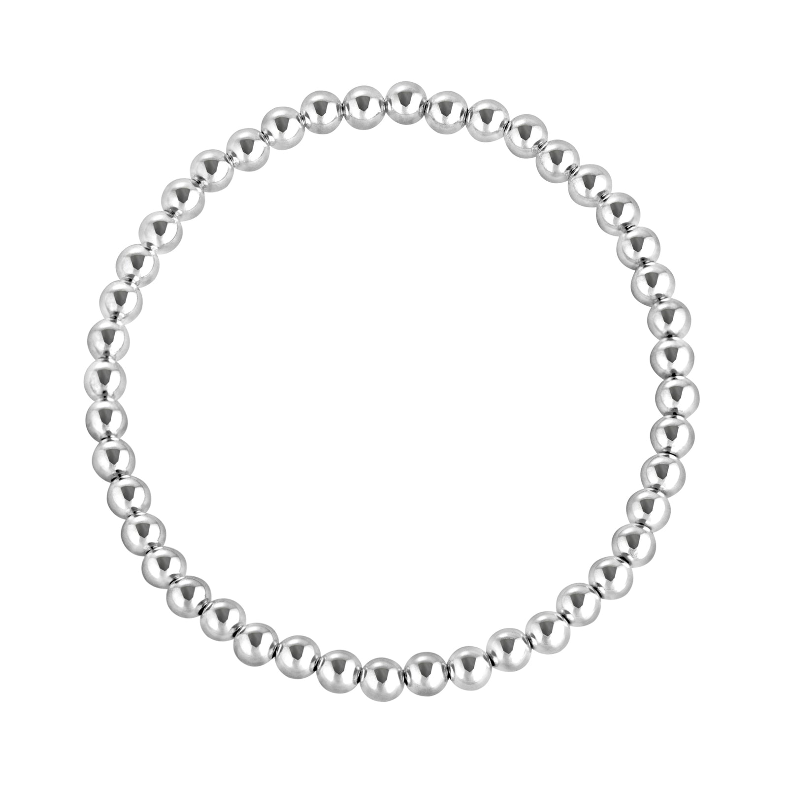 アクセサリー Silver Beaded Bracelet / Medium 4 MM Sterling Silver Beaded Bracelet – Bonnie Jennifer