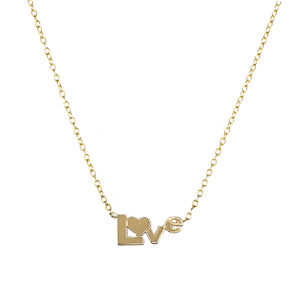 14K Gold Abstract Love Nameplate Necklace