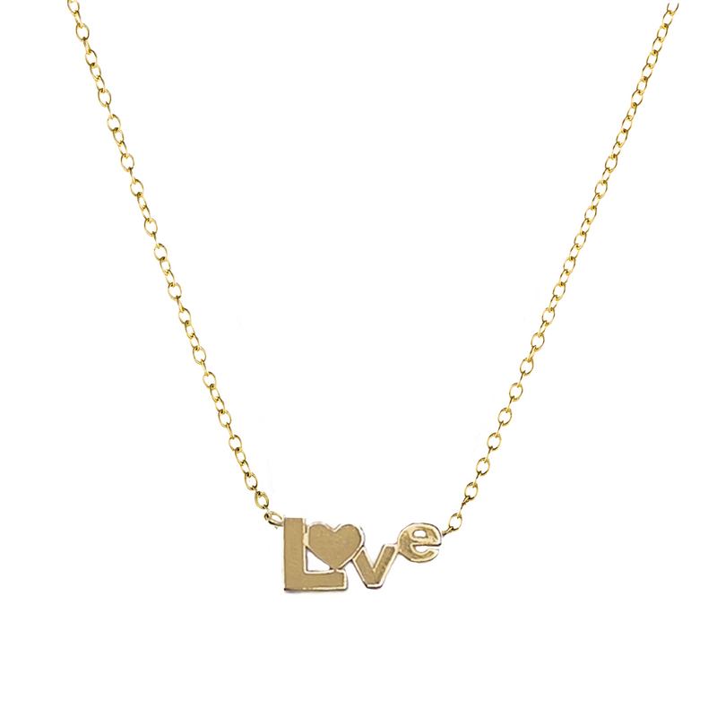14K Gold Abstract Love Nameplate Necklace