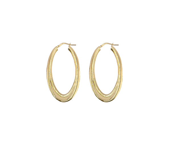 Large Gold Filled Oval Hoop Earrings