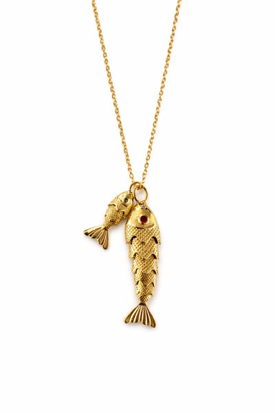 Double Fish Plated Gold on a Vermeil Chain Necklace – Bonnie Jennifer