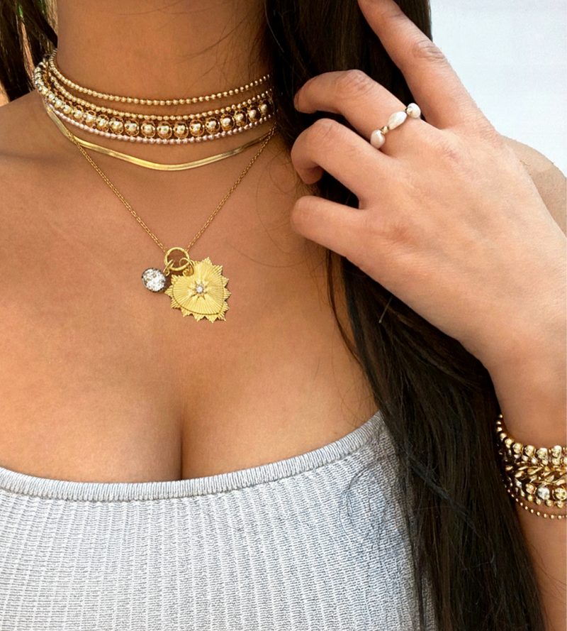 Oval Crystal Bezel Charm