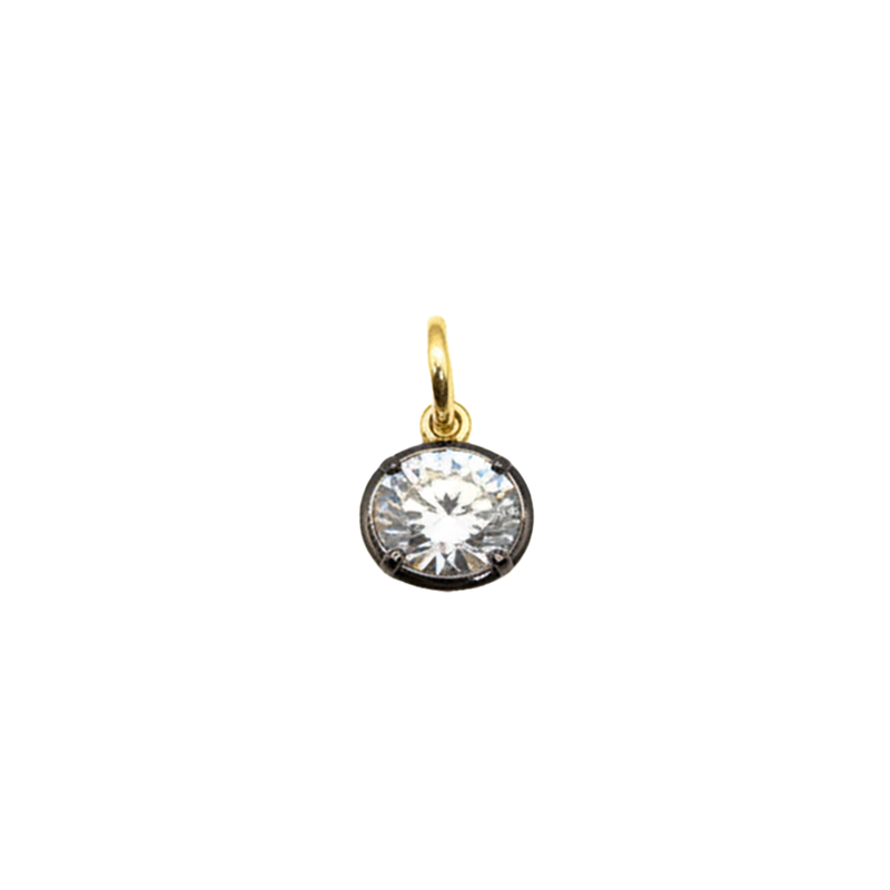 Oval Crystal Bezel Charm