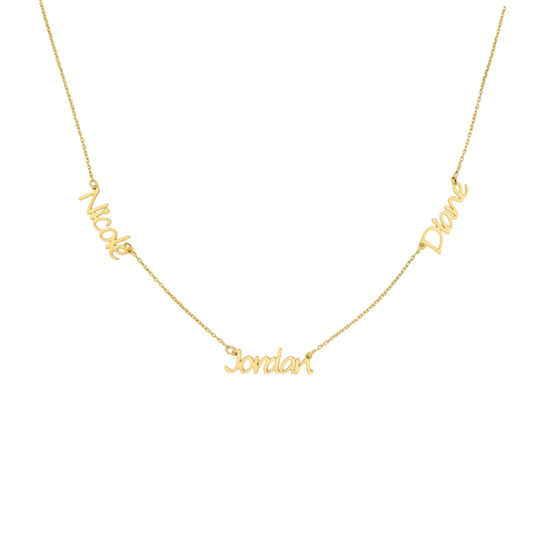 Triple Nameplate Necklace