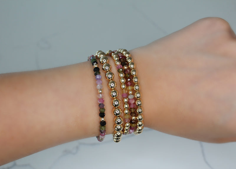 Tourmaline and Gold Filled Beaded Bracelet