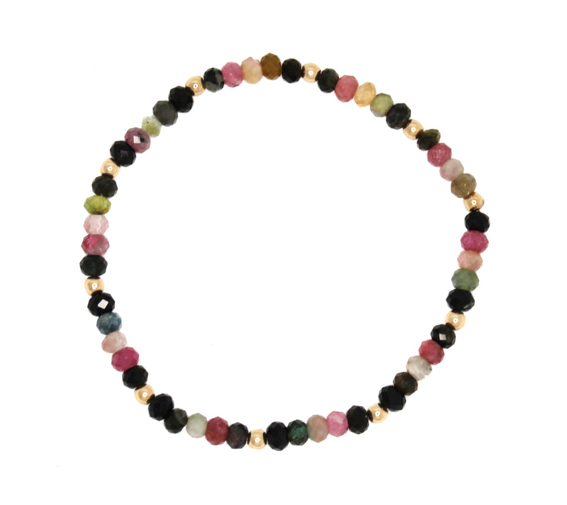 Tourmaline and Gold Filled Beaded Bracelet
