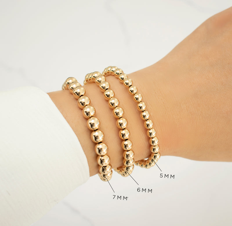Gold Filled Beaded Stretch Bracelet 4mm – Shop Au Courant