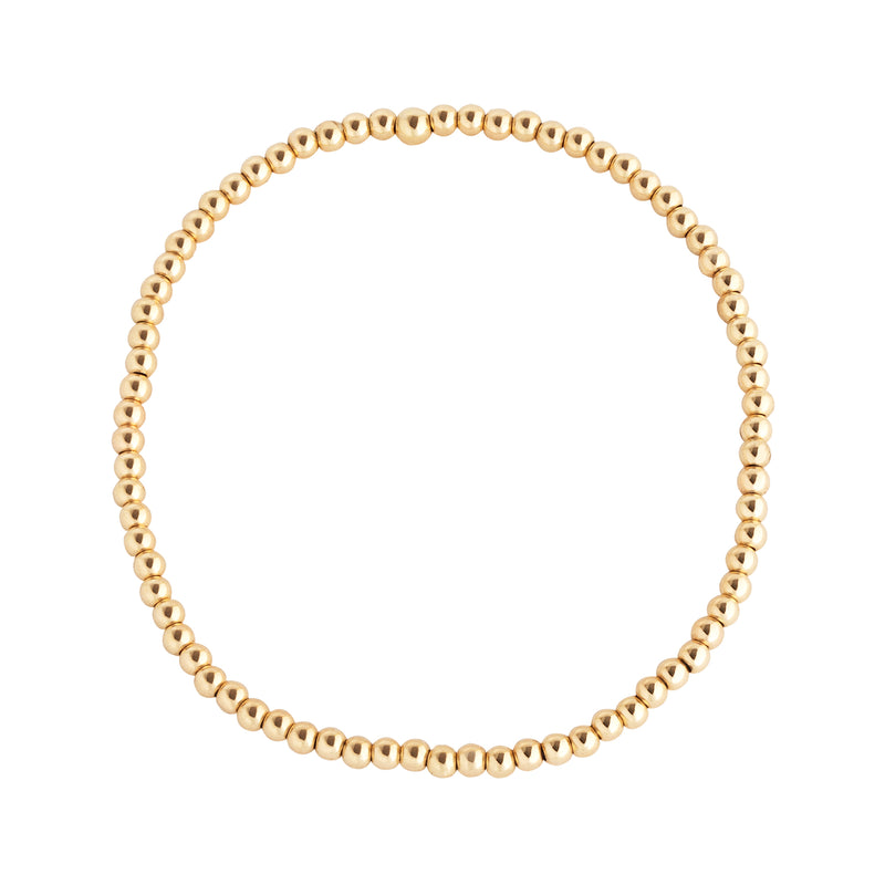 2.5 MM Yellow Gold-Filled Beaded Bracelet