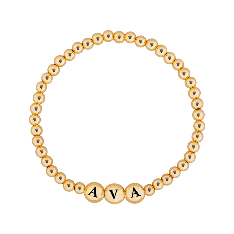 14K Gold Filled Ball Word Beaded Bracelet