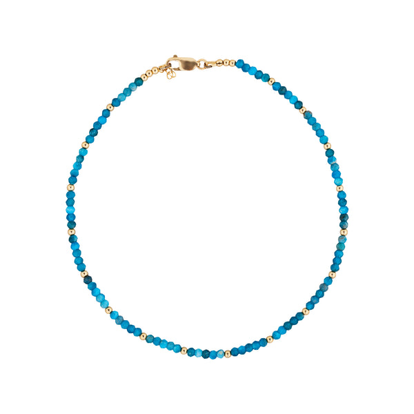 Blue Apatite Gold-Filled Beaded Necklace