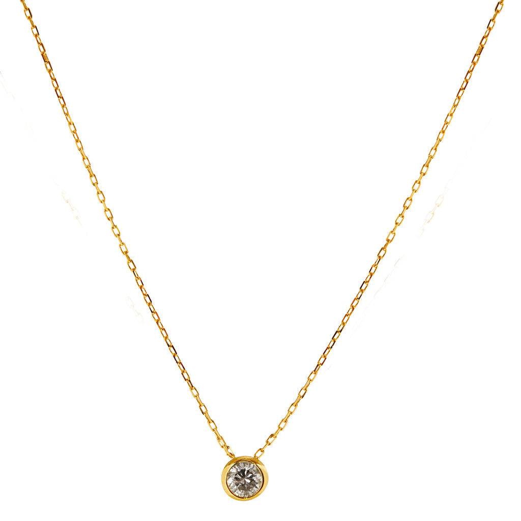 Dainty 18K Gold Diamond Bezel Necklace – Bonnie Jennifer