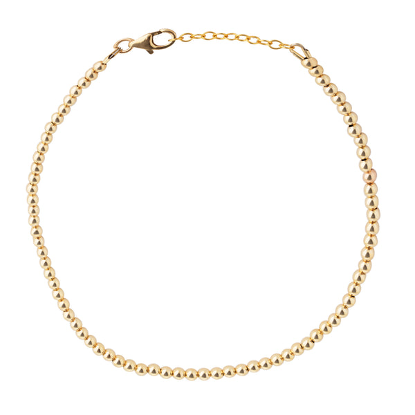 Yellow Gold Filled Beaded Anklet