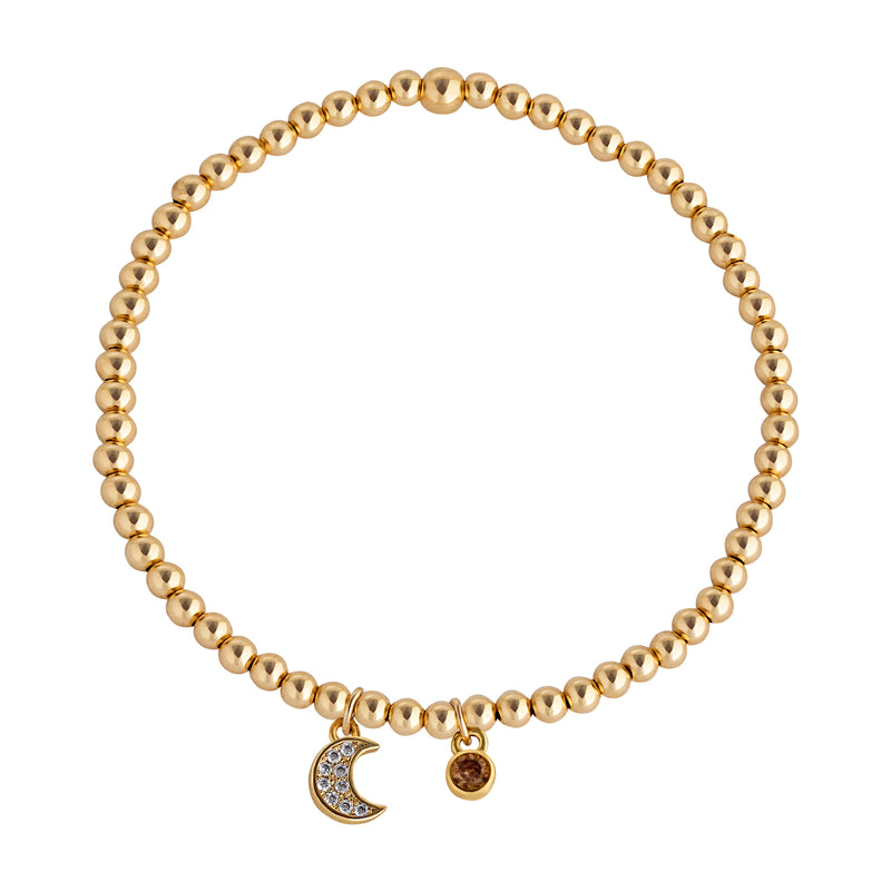 Moon Drop Gold-Filled Beaded Bracelet