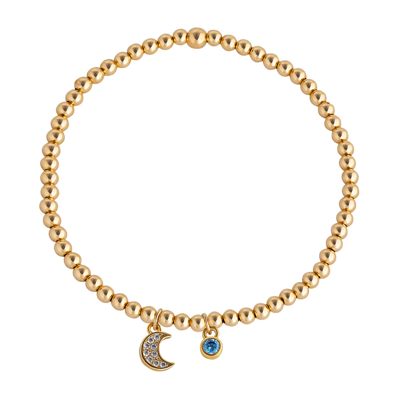Moon Drop Gold-Filled Beaded Bracelet