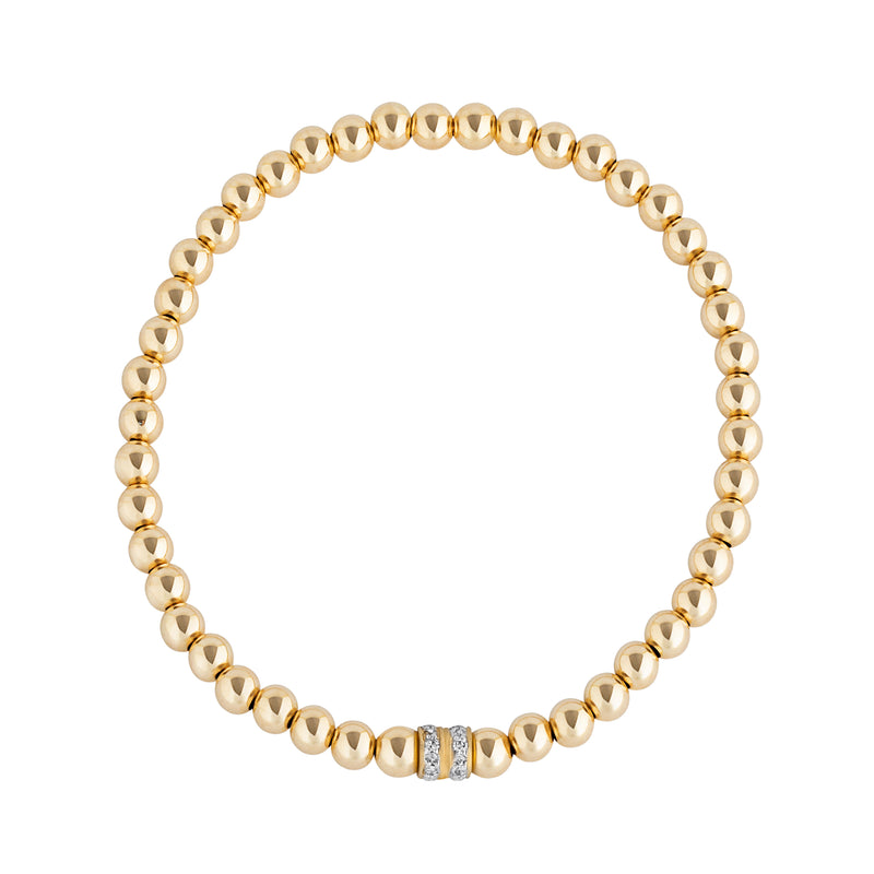 Diamond Double Rondel Gold Filled Beaded Bracelet