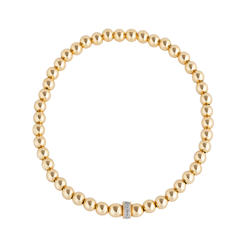 Diamond Rondel Gold Filled Beaded Bracelet