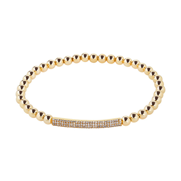 Diamond Pave Bar Gold Filled Beaded Bracelet – Bonnie Jennifer