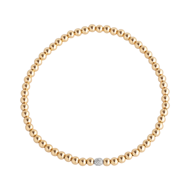 3 MM Diamond Ball Gold Filled Beaded Bracelet
