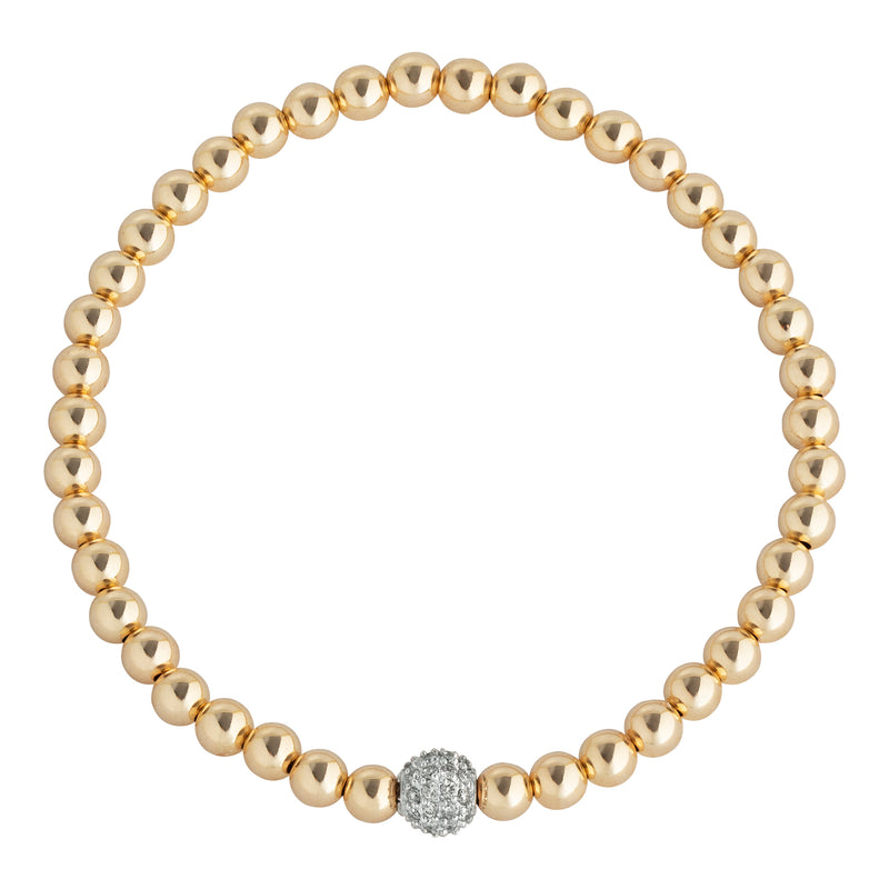 Gold Bead Diamond Bar Stretch Bracelet – Pageo Fine Jewelers