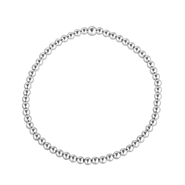 Buy quality 925 silver flexible plain ball bracelet in Ahmedabad