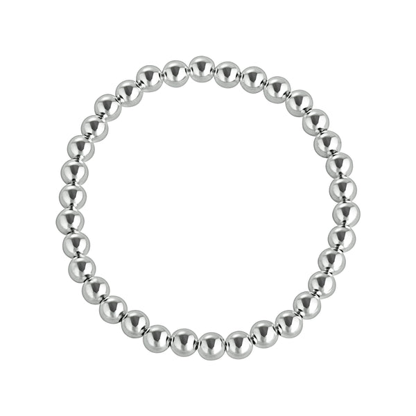 5 MM Sterling Silver Beaded Bracelet
