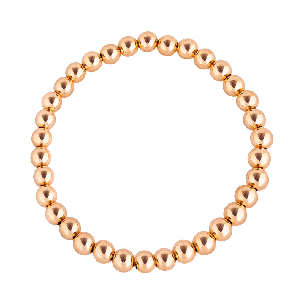 3mm Gold Bead Bracelet with Multi Diamond Beads Rose Gold Fill / 7.5