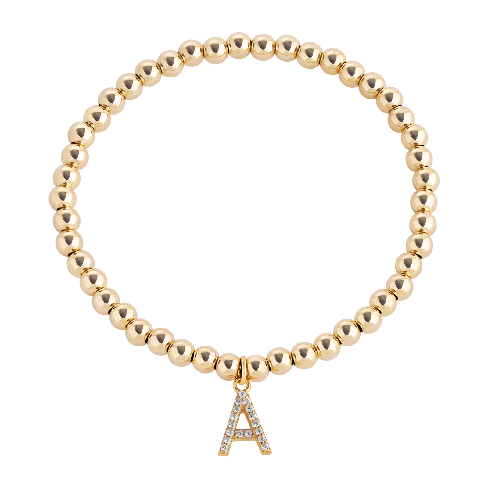 White Crystal Initial Gold Filled Bracelet – Bonnie Jennifer