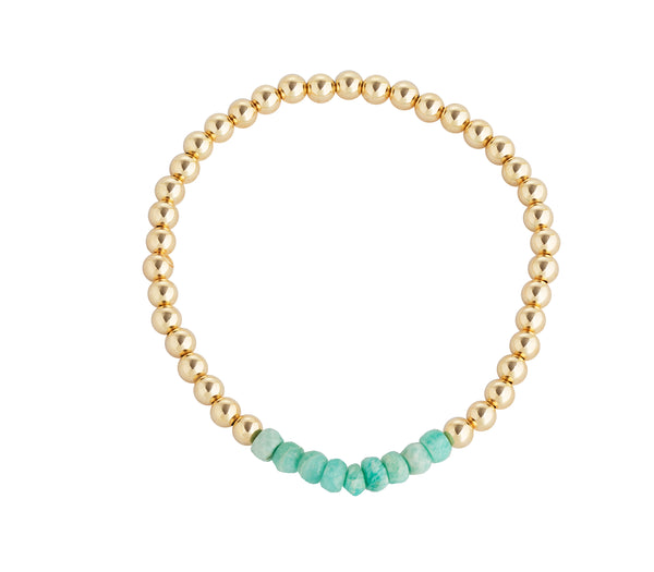 Raw Gemstone Gold-Filled Beaded Bracelet