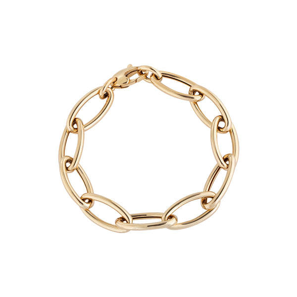 14K Gold Vintage Style Oval Link Bracelet