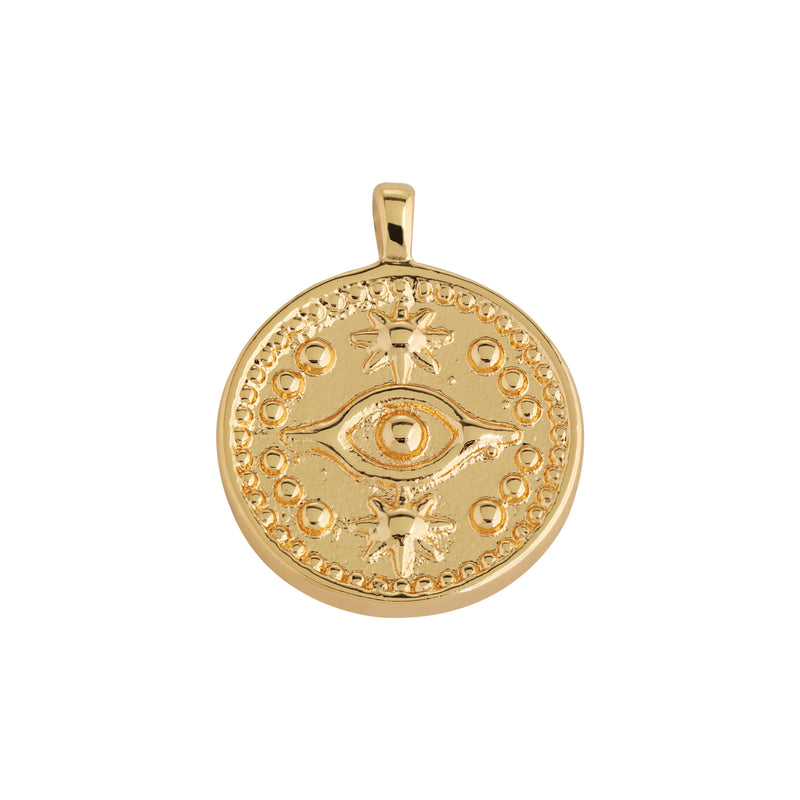Yellow Gold Evil Eye Coin Charm – Bonnie Jennifer