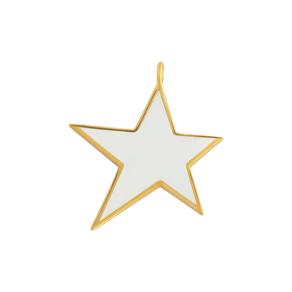 Star Enamel Necklace Gold Vermeil 