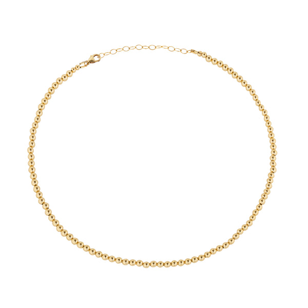 3 MM Gold Filled Beaded Necklace