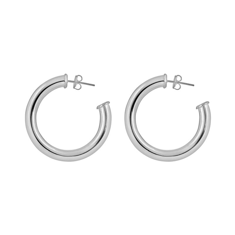 Large Sterling Silver Tube Earrings