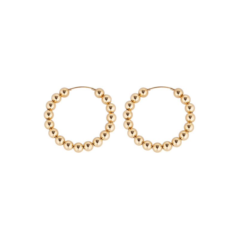 5 MM Gold Filled Beaded Hoop Earrings