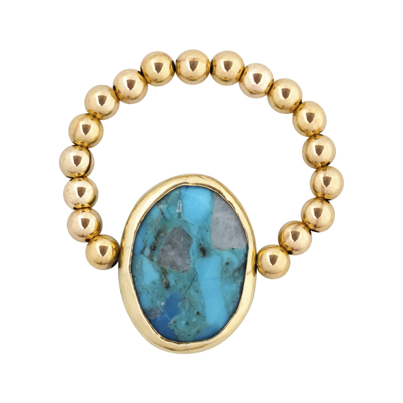 Regard Jewelry - 18K YELLOW GOLD WITH 13.16CT TURQUOISE