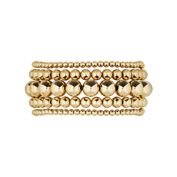 Gold Beaded Bracelet Stack