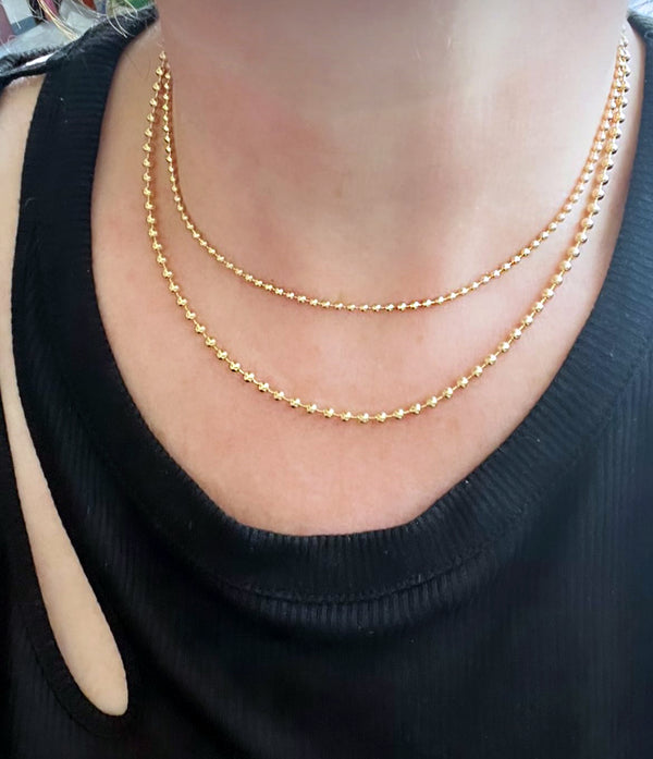 Double Gold Filled Ball Necklace