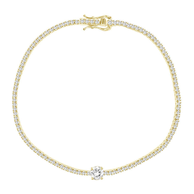 18K Sapphire Diamond Tennis Bracelet