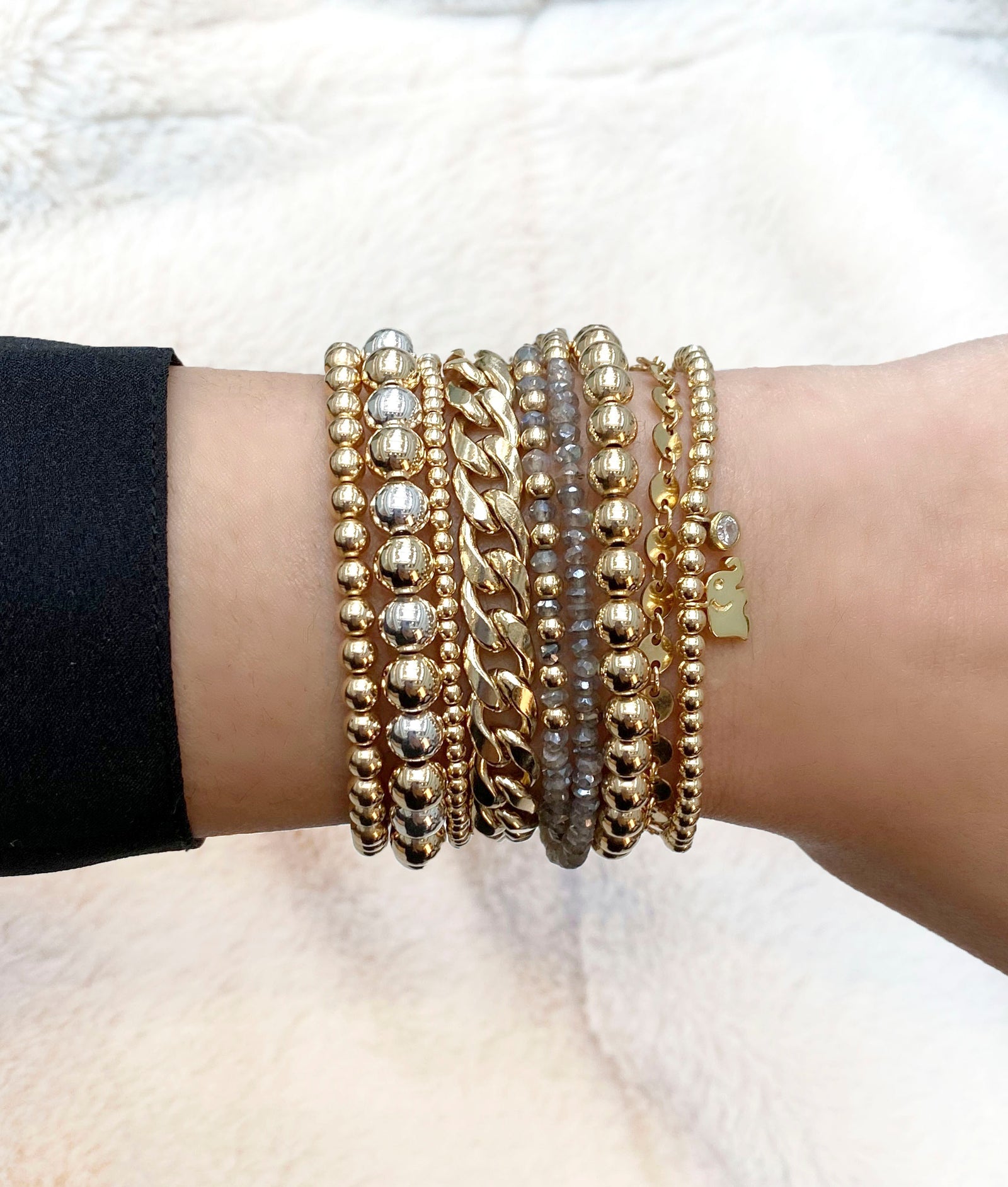 Gold Filled Beaded Bracelets- Build orders Your Own Stack