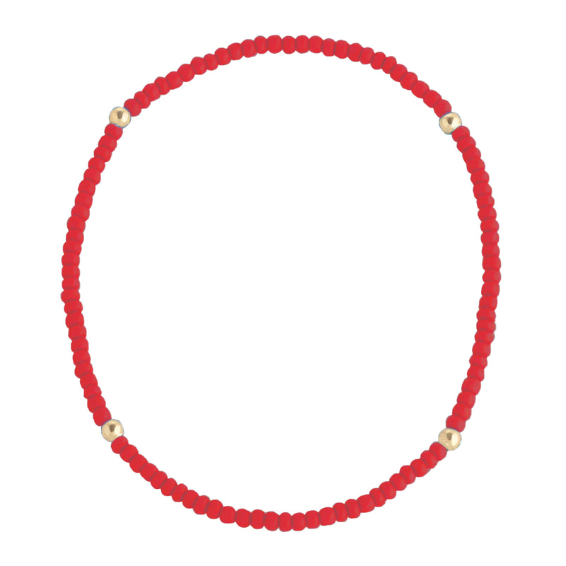 Mini Quad Red Beaded Bracelet